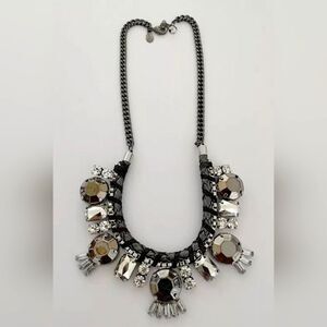 EXPRESS GUN TONE CUT CRYSTAL 17"-20" NECKLACE NWOT